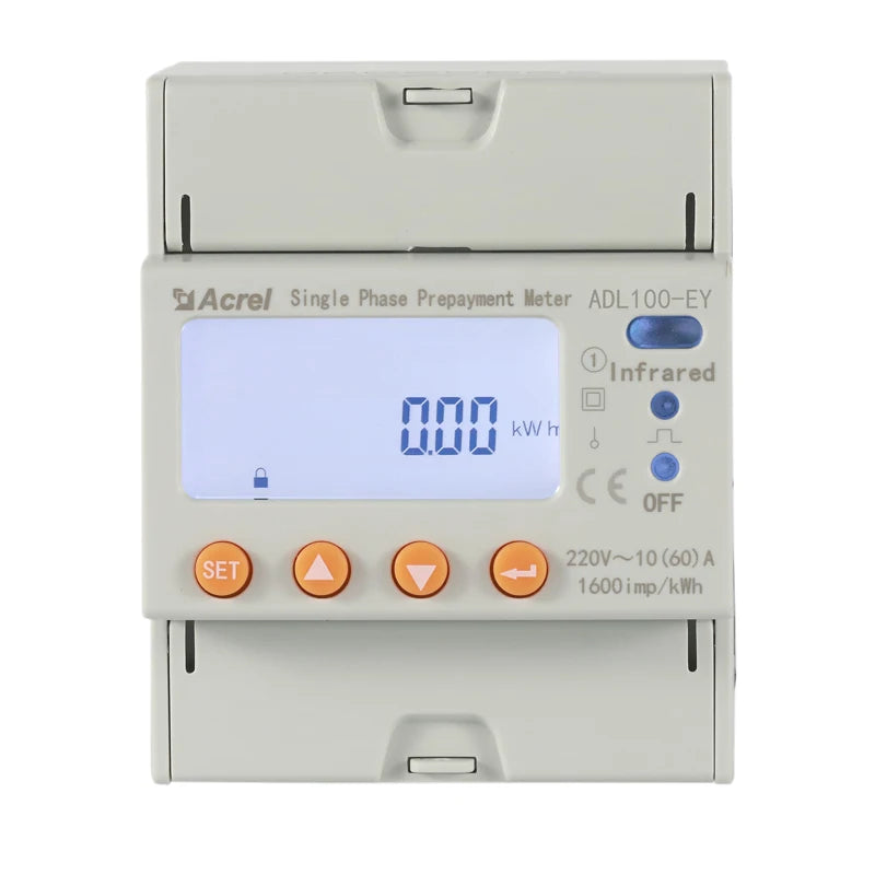 Built-in magnet help relay Din rail prepaid single phase meter